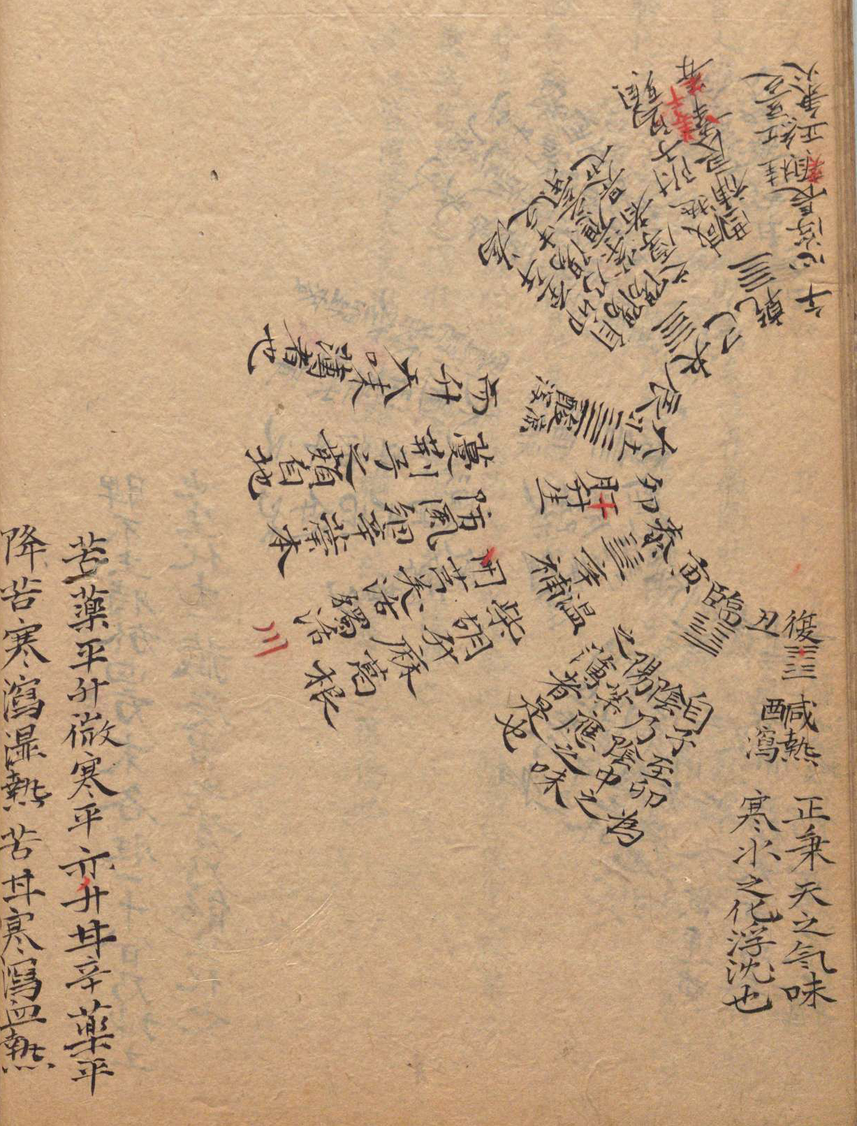 藥象陰陽補瀉之圖（左半）